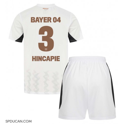 Dječji Nogometni Dres Bayer Leverkusen Piero Hincapie #3 Gostujuci 2024-25 Kratak Rukav (+ Kratke hlače)